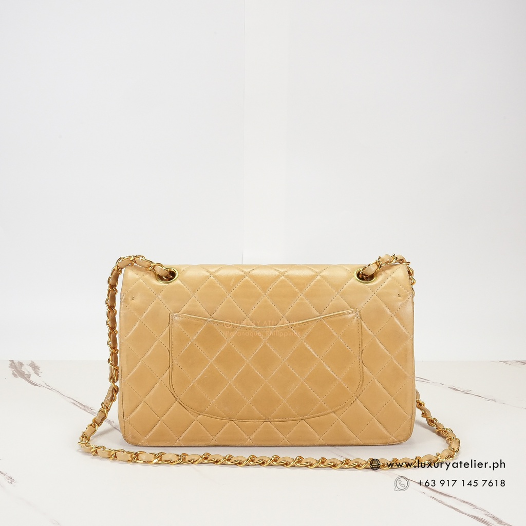 Chanel Vintage Double Flap 24k Dark Beige Luxury Atelier.Ph